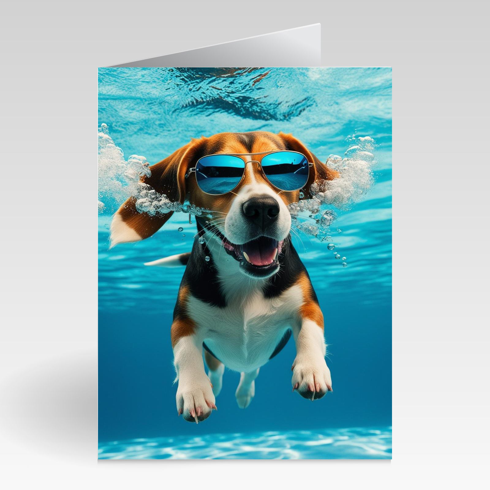 Aquapaws Beagle with Sunglasses Humour Card