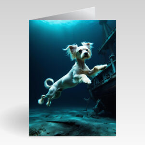 Aquapaws Chinese Crested Dog by Shipwreck Card