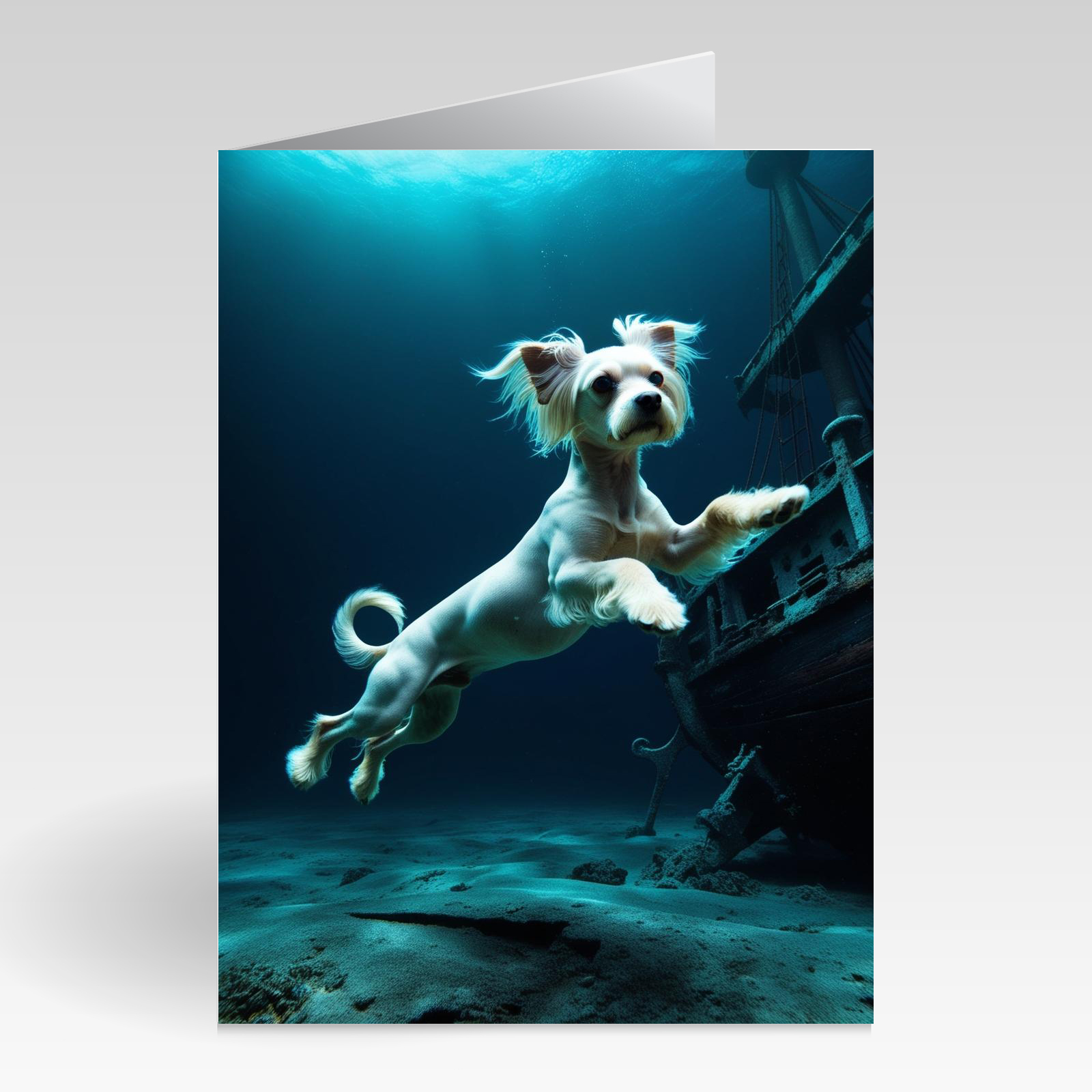 Aquapaws Chinese Crested Dog by Shipwreck Card