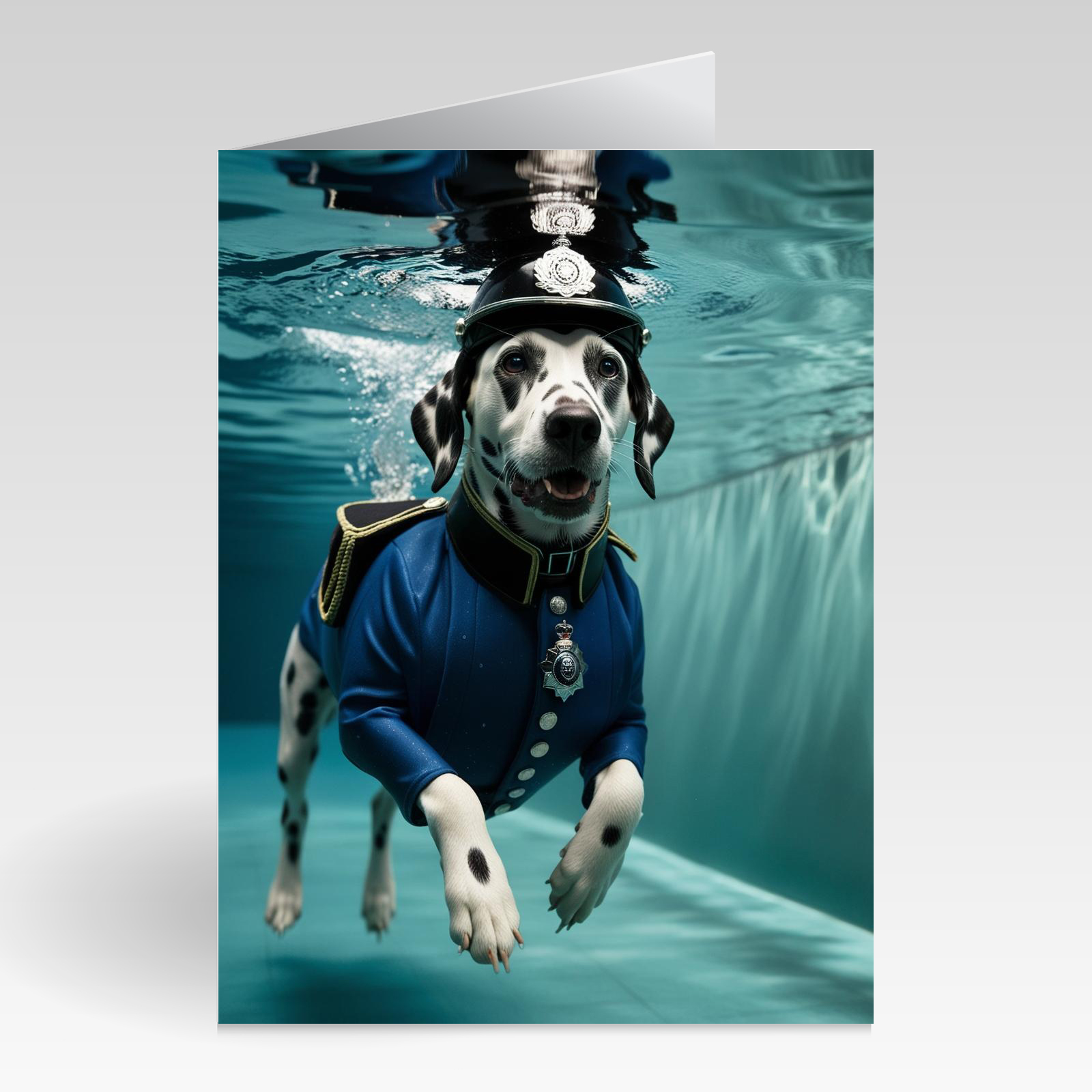Aquapaws Dalmatian dressed as Policeman Card