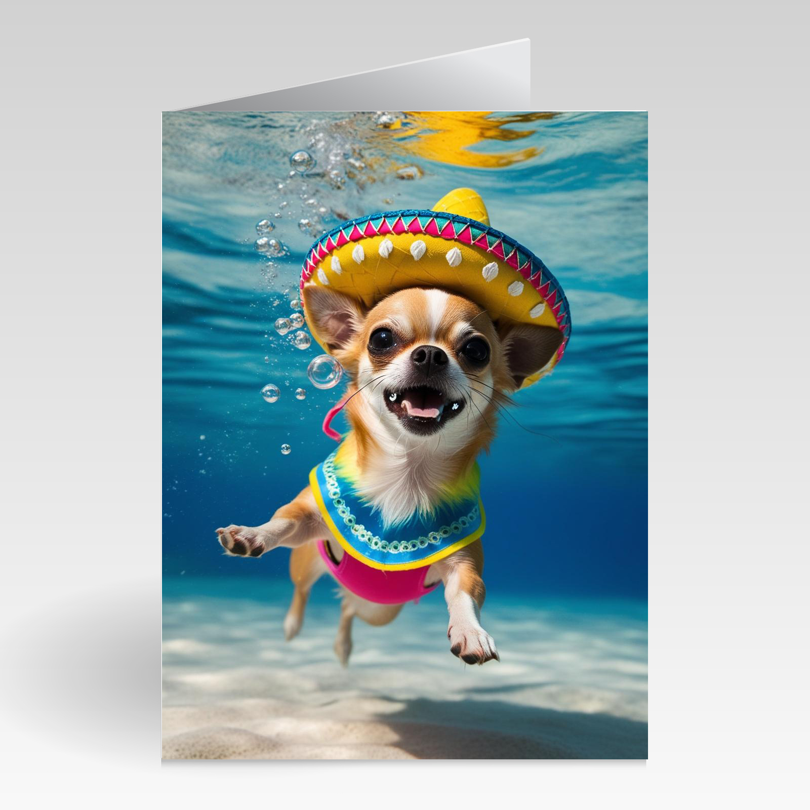 Aquapaws Mexican Chihuahua with Sombrero on Cards