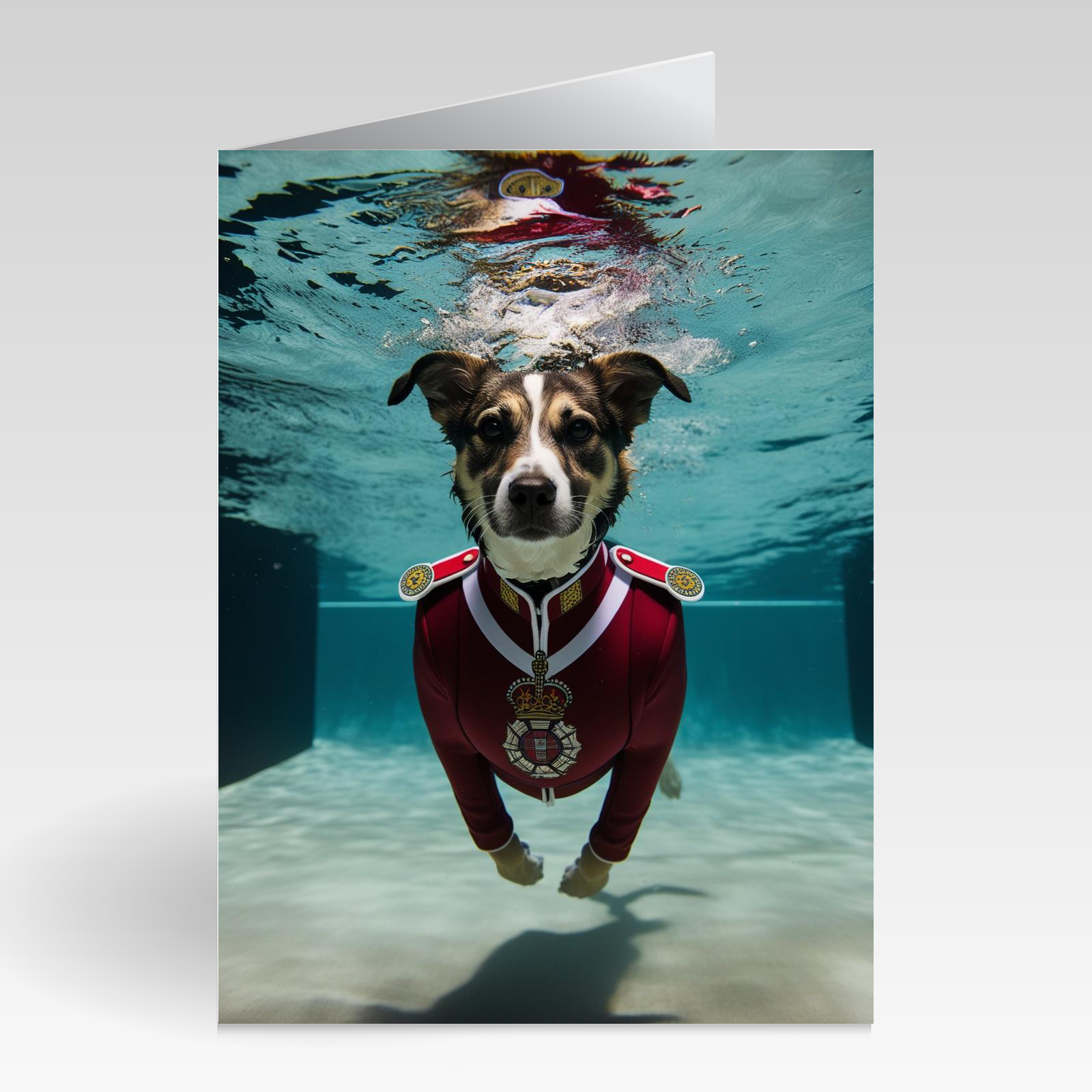 Aquapaws Mongrel Dog with Red Victorian suit on Card