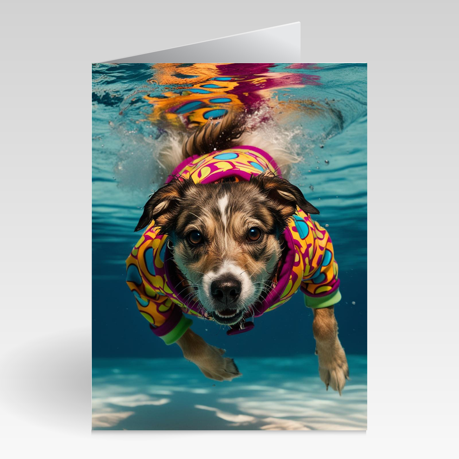 Aquapaws Mongrel dressed as a Hippie Card