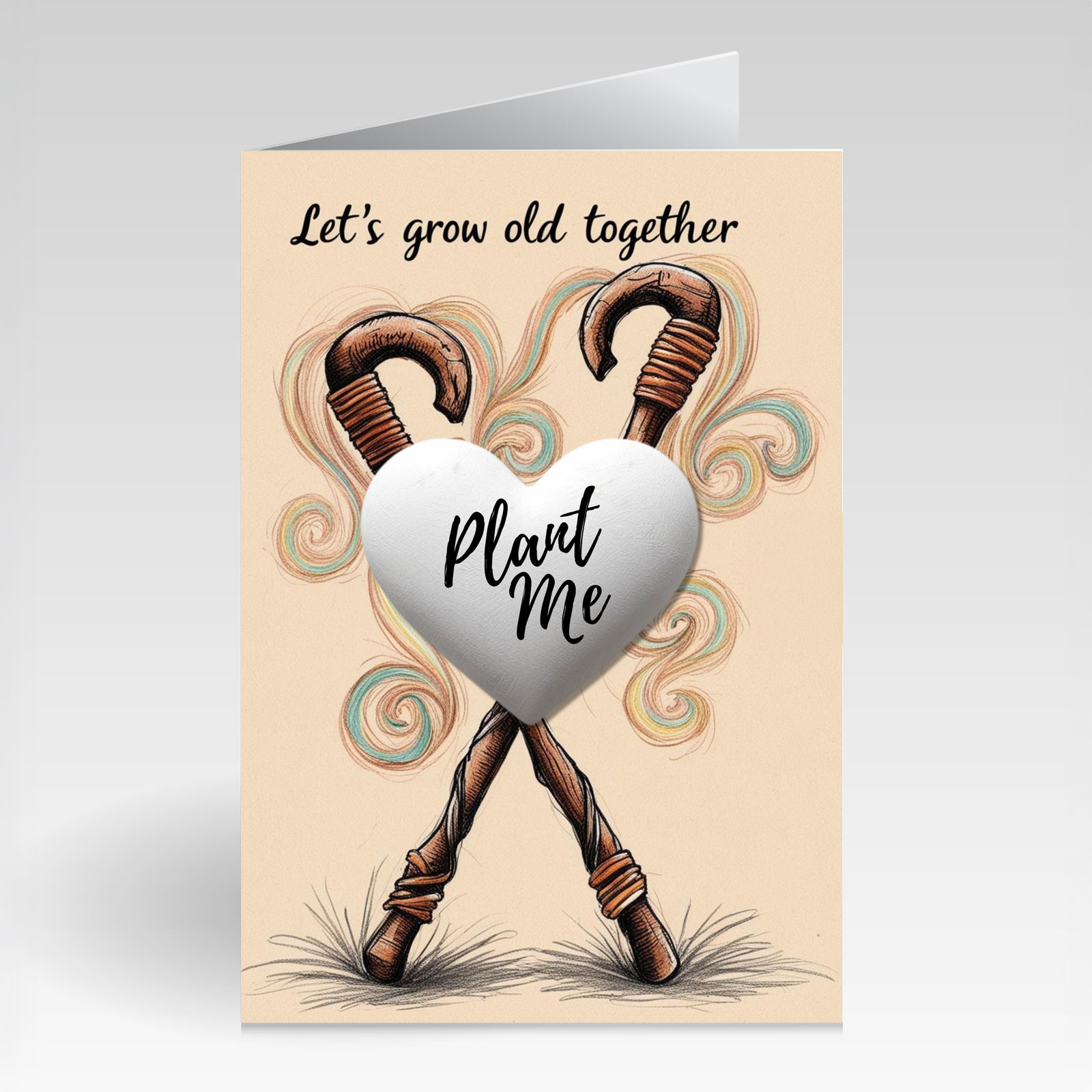 SillySeed Lets Grow Old Together Card